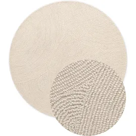 HANSE HOME Calmio auch als Läufer und in rund", beige Natur weiß), Ø:200cm, Wolle, Teppiche, Handgetuftet, Wolle, Natur, Wohnzimmer, Schlafzimmer, Skandi, Hygge