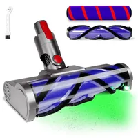 FEVORCS Bürste Kompatibel mit Dyson V7, V8, V10, V11, V15 Staubsauger Elektrobürste mit Direktantrieb mit 4 Frontlichten für Hartboden und KurzflorigeTeppiche