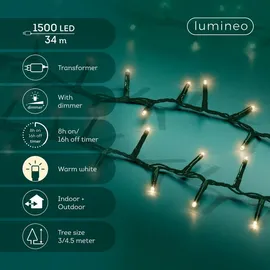 Lumineo LED-Lichterkette Compact 34 m grün