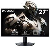 KOORUI Gaming Monitor 27 Zoll, QHD 2560 x 1440 PC Bildschirm Adaptive-Sync Technology (IPS-Panel, 170Hz, 1ms, DCI-P3 90%, Gsync Compatibility, 2xHDMI, VESA, DisplayPort, Einstellbare Neigung)