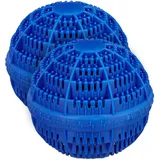 Relaxdays Waschball 2er Set, Waschkugel für Waschmaschine, Waschen ohne Waschmittel, umweltfreundlich, Wäscheball, blau, 10035396