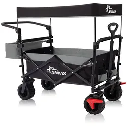 SAMAX Faltbarer Bollerwagen Offroad mit Dach - Schwarz / Grau