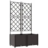 VidaXL Pflanzkasten mit Rankgitter 2 Stk. Braun 80x40x143 cm