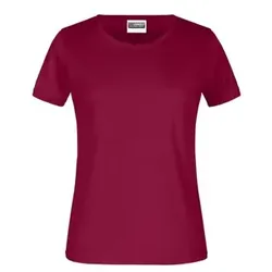 Damen Basic T-Shirt 150g JN746, wein-rot, Größe M - rot - M