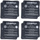 Relaxdays Kühlpads, 8er Set, Kalt-Warm-Kompressen, 11 x 11 cm, Erste Hilfe, wiederverwendbare Gelkühlkompressen, schwarz