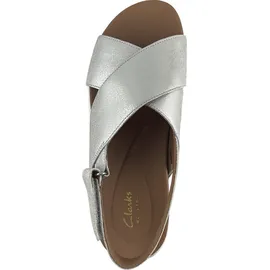CLARKS DashLite Wish Sandales, Silver Metallic, 39 EU