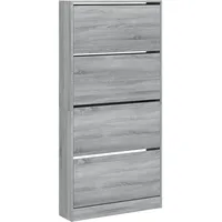 VidaXL Schuhschrank mit 4 Klappen Grau Sonoma 80x21x163,5 cm