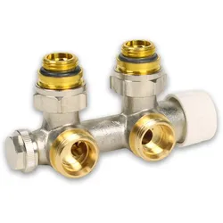 Zweirohranschluss mit Ventil für Badheizkörper Winkelform 1/2'' (DN 15) -