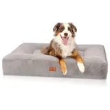 Knuffelwuff orthopädisches Hundebett Midland M-L 80 x 60cm Grau - Hundekissen für große, mittelgroße und kleine Hunde - Waschbar