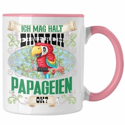 Trendation Tasse Ich Mag Halt Einfach Papageien ok Tasse Geschenk für Papageien Besitz rosa