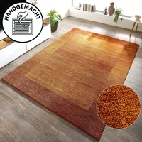 THEKO Wollteppich THEKO "Gabbeh Super, Handweb, auch als Läufer erhältlich, reine Wolle" Gr. 1, braun (rostbraun), B:60cm H:9mm L:90cm, Wolle, Teppiche, Schlafzimmer, Wohnzimmer, Esszimmer, auch als Bettumrandung