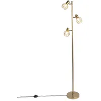 QAZQA Design Stehleuchte Gold 3-Licht verstellbar - Mesh