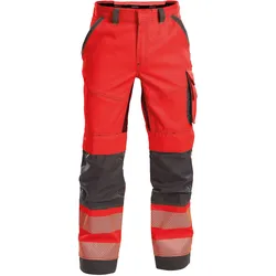 DASSY® Odessa Sommer Warnschutz Bundhose mit Kniepolstertaschen - neonrot/zementgrau - 66