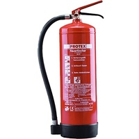 Schaum-Feuerlöscher – Protex Schaumfeuerlöscher – 6 Liter - für die Brandklassen A und B – Zertifiziert nach DIN EN 3 – 11 kg – mit praktischer Halterung – mit Prüfplakette – Made in EU