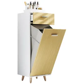VCM Holz Wäscheschrank Wäschetruhe Wäschebox Wäschekorb Maße ca. H. 97 x B. 40 x T. 35 cm - weiß,