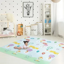 Teamson Kids Fantasy Fields Heißluftballons Kinder Sanft Baby Spielmatte 1.97m x 1.54m PS-PM002