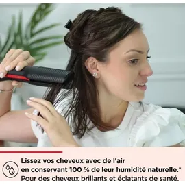 Revlon Glätteisen One-Step Air Straight Glättbürste, Warm, Schwarz, Rot