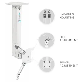ONKRON Halterung, Beamer max 10 kg, Neigbar-schwenkbar, weiß K5A