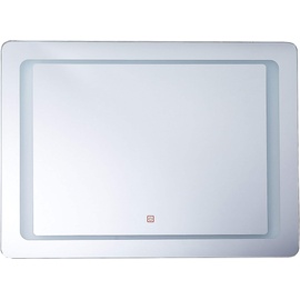 Beliani Badspiegel mit LED-Beleuchtung rechteckig 80 x 60 cm