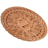 Luxshiny Vielseitiger Aufbewahrungskorb mit Natürlichem Charme aus Kunststoff Geflochtener Brotkorb in Braun für Brot und Snacks zu Hause und Schlafzimmer