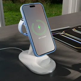 PURO Mag Station 3-in-1 Ladestation mit Qi2-Technologie - Weiß