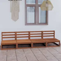 vidaXL 4-Sitzer-Gartensofa Honigbraun Massivholz Kiefer