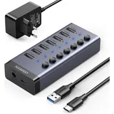 UGREEN USB-C to 7-Port USB-A 3.0 Hub DC 12V EU