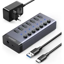 UGREEN USB-C to 7-Port USB-A 3.0 Hub DC 12V EU