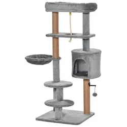 PawHut Kratzbaum, 5 Ebenen, LxBxH: 48 x 48 x 120 cm - grau