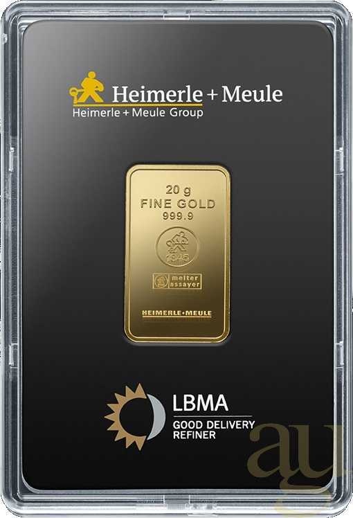 20 Gramm Goldbarren Heimerle + Meule