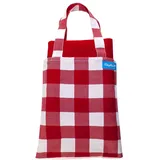 Ringelsuse Picknickdecke Campingdecke Picknick Decke Karo Rot Weiß Kariert mit Tragetasche 102 x 132 cm Baumwolle Fair-Trade