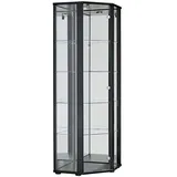 K-Möbel Eckvitrine 176 x 56,5 x 56,5 cm Schwarz