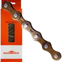 SunRace Kette CNM22 6/7fach 116 Glieder Kettenschloss, braun