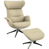 flexlux Relaxsessel More Polyester 90 x 107 x 89 cm Beige mit Kopfteil