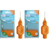 TePe Interdentalbürsten Original – einfache Reinigung der Zahnzwischenräume – 1 x 8 Bürsten – Durchmesser 0,45 mm – Orange (Packung mit 2)