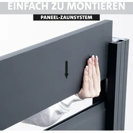 Ambiente Home Anbauzaun Paneel 150 124,2 x 180 cm Grau/Aluminium