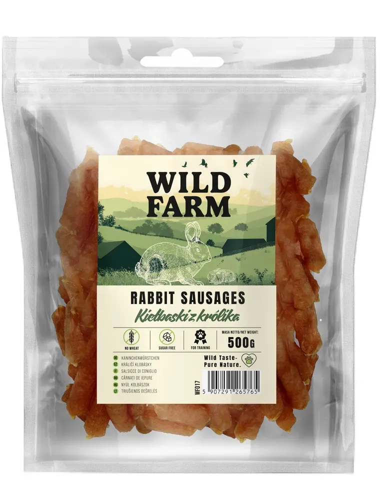 WILD FARM Kaninchenwürstchen 500g Hundeleckerli