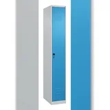 C+P Spind Classic PLUS, 1 Abteil, HxBxT 185x30x50cm, Sicherheitsdrehriegel, Hellgrau/Lichtblau von PROREGAL