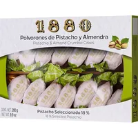 1880 - Polvorones mit Pistazien und Mandeln, beste Qualität, typisches spanisches Weihnachtsgebäck, handgemachtes Rezept, einzeln verpackt, traditionelle, hergestellt aus erlesenen Mandeln, 280 gr.