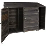 Geräteschuppen Hhg 577, Geräteschrank Gerätehaus, Holz Gebeizt Mvg-zertifiziert, 180x250x93cm Anthrazit-grau