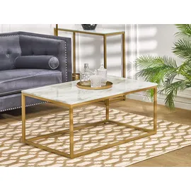 Beliani Couchtisch Gold, Beige, Holzwerkstoff, 100x45x60 cm, Wohnzimmer, Wohnzimmertische, Couchtische