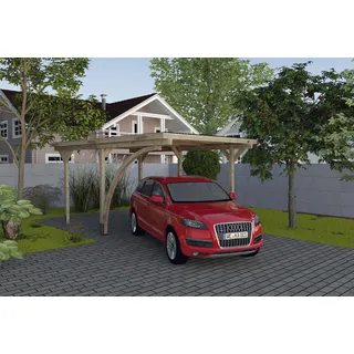Weka Einzelcarport 606 A 3,00 x 5,00 m braun kesseldruckimprägniert