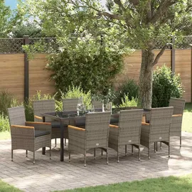 vidaXL Garten Essgruppe 9-tlg. Grau