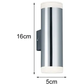 meine wunschleuchte LED Badezimmer Wandleuchte Set Chrom Spiegelleuchten seitlich für Bad & Gäste WC - Silber