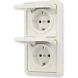 Elso Steckdoseneinsatz 2-fach IP44 Weiß 1 St.