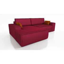 mebloland Ecksofa TOR mit Schlaffunktion. Farbe: Red. - Rot