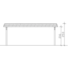 SKANHOLZ Doppelcarport Wendland 6,30 x 6,37 m nussbaum mit Aluminiumdach und Pfostenanker