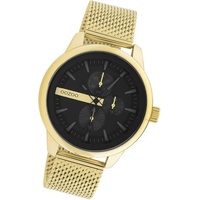 OOZOO Quarzuhr Oozoo Herren Armbanduhr Timepieces, (Analoguhr), Herrenuhr Metall, Mesharmband gold, rundes Gehäuse, groß (ca. 45mm) goldfarben