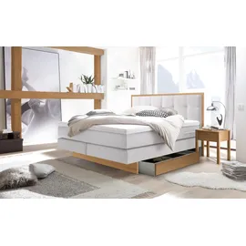 Hasena Boxspringbett »Ottawa« inkl. 2 Bettkästen mit gedämpftem Selbsteinzug, braun Weiß, Liegefläche:180 x 200 cm, Topper:Agrea-Topper