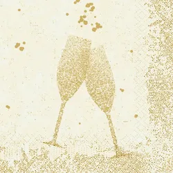 DUNI Zelltuch Serviette 33x33cm 1/4F. Celebrate Cream